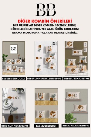 Beige-braunes Design, doppelseitig bedruckt, dekoratives 4-teiliges Sofa-Kissenbezug- und Kissenbezug-Set - 7