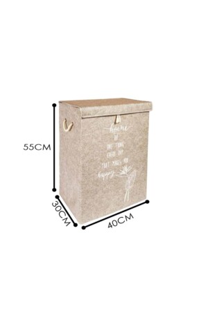 Beige Filz Mega Box Wäschekorb Aufbewahrungsbox 55x41x30 cm Beige 03488ALAS - 5