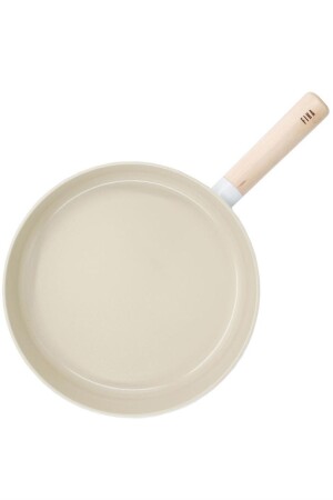 Beige Gusseisenpfanne mit Holzgriff, 28 cm, INT-ANSAN2543 - 2