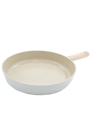 Beige Gusseisenpfanne mit Holzgriff, 28 cm, INT-ANSAN2543 - 5