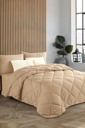 Beige Soft Silicone Quilt Double 195*215 pampesyrgncift - 1