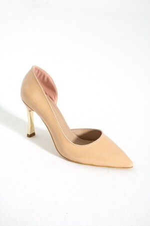 Beige Stiletto-Schuhe mit Hautabsatz-Schuhe mit dünnem Absatz-Damenschuhe - 1