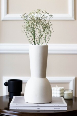 (منز-فينس) ، كائن ديكوراتي للزهرة النقية - Beige & Stone