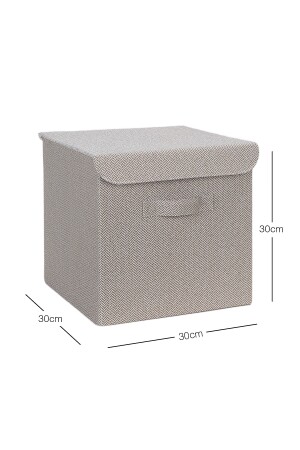 Beige Textured Covered Cabinet Laundry Toy Organizer Folding Storage Box 30x30x30 OCH. 017. OBO. 009 - 8