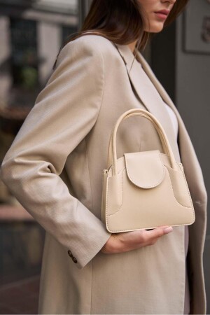 Beigefarbene Mini-Citytasche für Damen mit Überzug MK1020223SV10-001 - 3