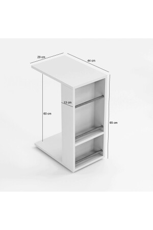 Beistelltisch mit Rollen, ansteckbarer Sofatisch C, Couchtisch, zusammensetzbarer Couchtisch – Weiß CT3 - 5