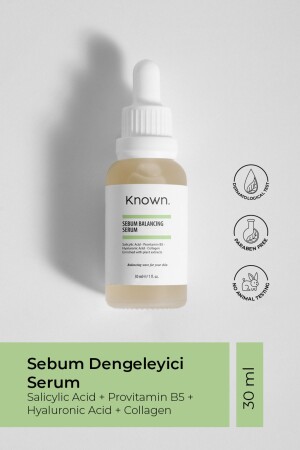 Bekanntes Sebum Balancing Serum 30 ml (SALICYLIC ACID PROVITAMIN B5 HYALURONSÄURE KOLLAGEN) KNW04 - 2