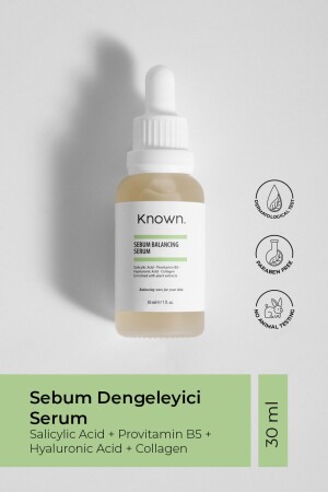 Bekanntes Sebum Balancing Serum 30 ml (SALICYLIC ACID PROVITAMIN B5 HYALURONSÄURE KOLLAGEN) KNW04 - 1