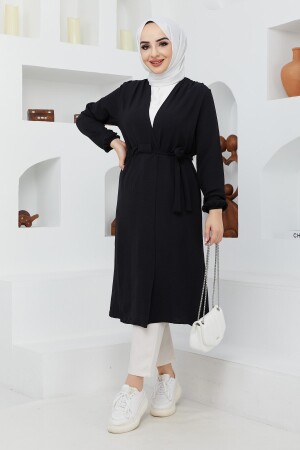 Bel Bağlama Detaylı Tesettür Ayrobin Kap/siyah MGL4198 - İmajButik
