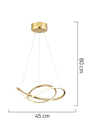 Belina Gold Pendelleuchte, 48 Watt, Büro-Kronleuchter mit 3 farbigen LEDs, moderne Küche, Badezimmer, Wohnzimmer, Hängelampe, Kronleuchter 11287-01-GD - 6