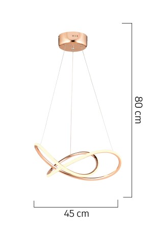 Belina Rose Gold Sarkıt 48 Watt Ofis Avizeleri 3 Renkli Modern Mutfak Banyo Led Salon Sarkıt Avize 11287-01-RG - 5