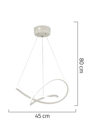 Belina Weiße Pendelleuchte, 48 Watt, Büro-Kronleuchter, 3-farbige LED, moderne Küche, Badezimmer, LED-Wohnzimmer-Pendelleuchte, Kronleuchter 11287-01-WH - 4