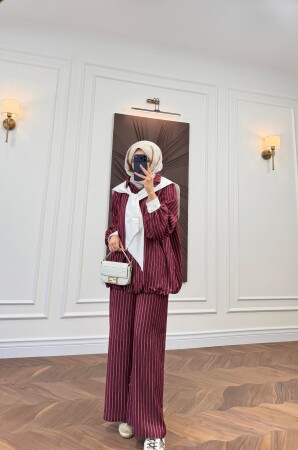 Belira Fularlı Takım - Bordo - Nuuwears