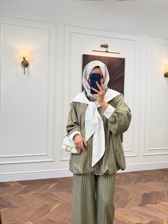 Belira Fularlı Takım - Haki - Nuuwears