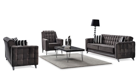 Belita Silber Wohnzimmer-Set V2 - 5