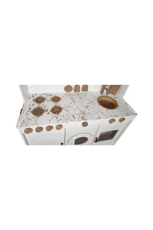 Bemaltes Spielzeug-Küchen-Servierset aus Holz (MIT 1 LED-BELEUCHTUNG GESCHENK) HDF76865488202201PZLM - 4