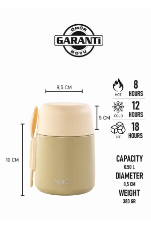 Bento Edelstahl-Thermoskanne Vanille 0,50 l (17 oz) mit lebenslanger Garantie - TANQ