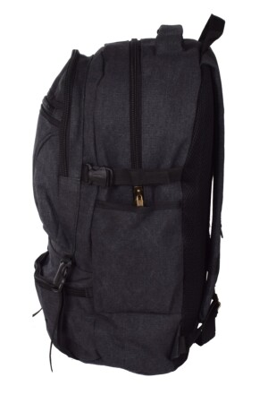 Bergsteiger-Rucksack, Canvas-Stoff, 50 l, Outdoor-Tasche, Reisetasche, 501, Schwarz - 3