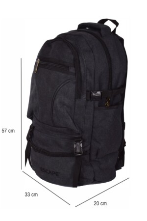 Bergsteiger-Rucksack, Canvas-Stoff, 50 l, Outdoor-Tasche, Reisetasche, 501, Schwarz - 6