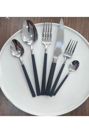 Berlin 72 Parça Siyah Çelik Çatal Kaşık Bıçak Seti CMDWTG002 - Wessenburg