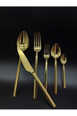 Berlin 72-teiliges Titan-Gold-Gabel-Löffel-Messer-Set CMDCSGGTGS49 - 1