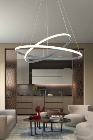 Bernardo 45x35 Büyük Çember Füme Modern Sarkıt Beyaz Işık Led Avize - 3