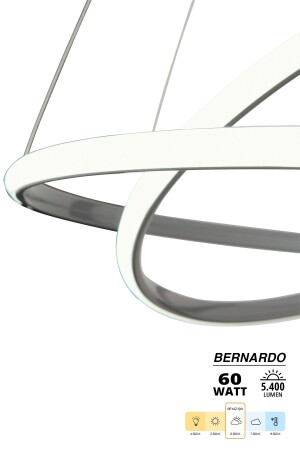 Bernardo 45x35 Büyük Çember Füme Modern Sarkıt Beyaz Işık Led Avize - 4