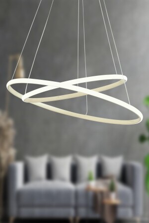 Bernardo 45x35 Großer Kreis Creme Moderne Pendelleuchte Led Kronleuchter BNRRD02 - 1