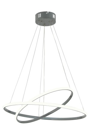 Bernardo 45x35 Large Circle Smoke Moderne Pendelleuchte mit weißem Licht und LED-Kronleuchter - 5