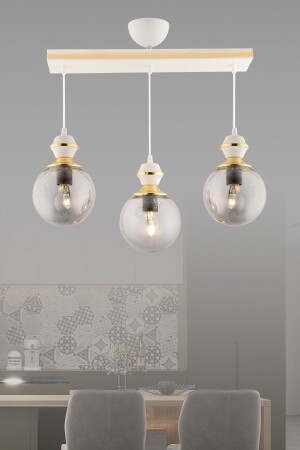 MNZ-Berru 3-piece طابق مائد ليكسوري مع زجاج الكرة الأرضية البيضاء والذهبية، 2011 - GYK LİGHT