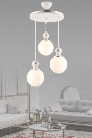 MNZ-Berru 3-piece Tray White Chrome Luxury Globe Glass شمعة عصرية 2016 - GYK LİGHT