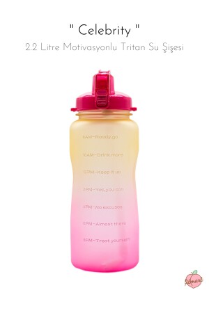 Berühmtheit - 2. 2 Liter motivierende Tritan-Wasserflasche – Bpa-frei FTBOTTLE001 - 2