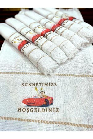 Beschneidungshandtuch, Autohandtuch, Konvoi-Handtuch, 12er-Pack, Beschneidungs-Henna, Hochzeitsgeschenk, rotes Auto 30214 - 5