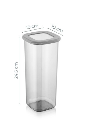 Beschriftete quadratische Frischhaltedosen, 6er-Set, groß, 1,75 Liter, Anthrazit, VNVFOLY6LI175L - 6