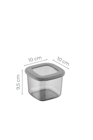 Beschriftetes, quadratisches Frischhaltedosen-Set aus Folie mit Löffel, 18 Stück, 0,55, kleine Größe, Anthrazit, 18LI-055 - 5
