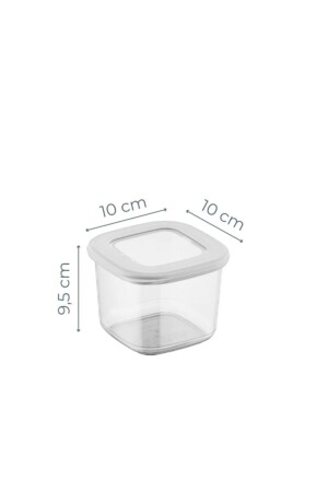 Beschriftetes, quadratisches Frischhaltedosen-Set aus Folie mit Löffel, 18 Stück, 0,55, kleine Größe, weiß, 18LI-055 - 5