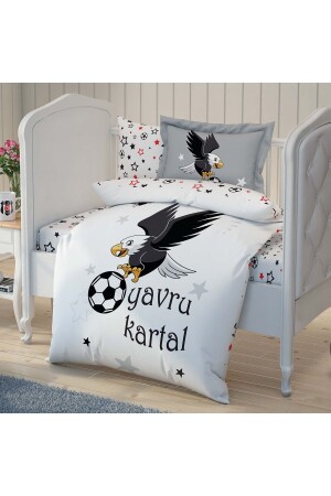 Beşiktaş Kartal Baby-Bettbezug-Set aus Baumwolle 000000001000042074 - 1