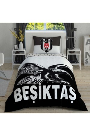 Beşiktaş Kartal Tek Kişilik Kapitoneli Nevresim Takımı Complete Set 3478-19 - 1