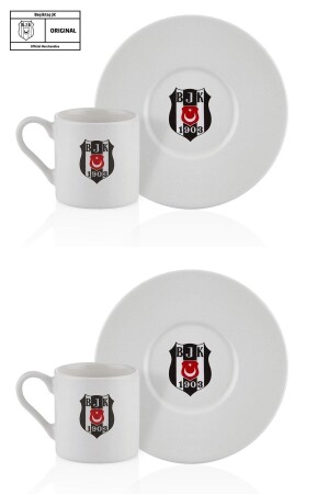 Beşiktaş Lisanslı Arma Logo 2li Kahve Fincan Takımı Beşiktaş N3422 - 7