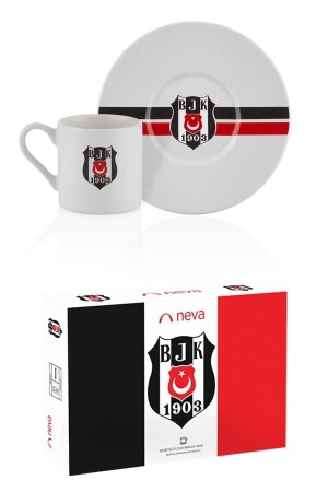 Beşiktaş lizenziertes gestreiftes Set mit 2 Kaffeetassen – bjk N3423 - 6