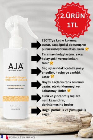 Besleyici Argan & Kolajen Sıvı Saç Kremi Kolay Tarama Etkili- Isıya Karşı Koruyucu Fön Spreyi 250ml - Aja