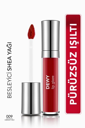 Besleyici Dudak Parlatıcısı - Dewy Lip Glaze - 009 Vibrant Red-8682536068178 0313121 - 2