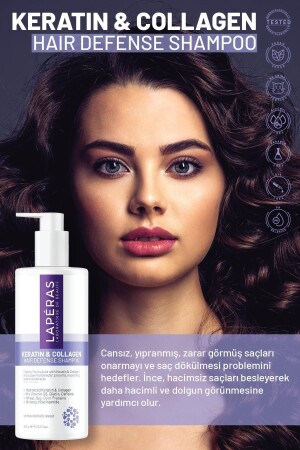 Besleyici Onarıcı Ve Dökülme Karşıtı Keratin & Collagen Vegan Saç Bakım Şampuanı 400ml - 6