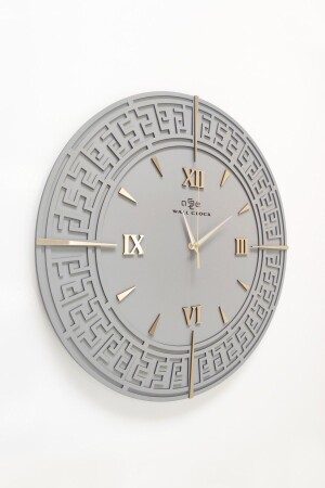 Besondere dekorative verspiegelte Wanduhr in Anthrazit und Gold, 50 x 50 cm, dybesi50x50 - 1