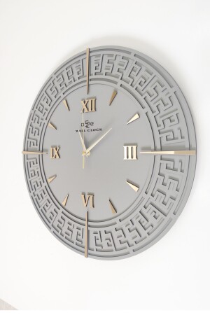 Besondere dekorative verspiegelte Wanduhr in Anthrazit und Gold, 50 x 50 cm, dybesi50x50 - 5