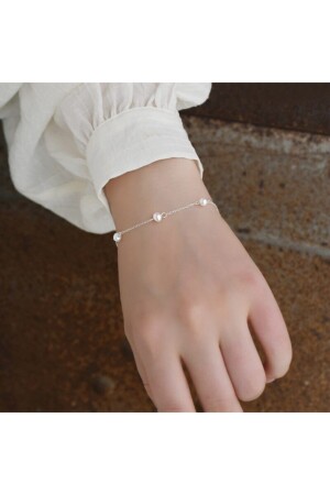 Besonderes Design 925 Sterling Echte Perle Weiße Farbe Perle Silber Armband BRC0299420-GCsRxxxqqqvvG - 1