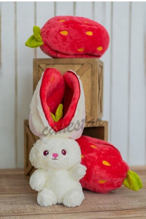 Besonderes Geschenk für Liebhaber von Erdbeerkaninchen. Besonderes Design – sowohl Erdbeere als auch Hase mit Reißverschlussstruktur - 6