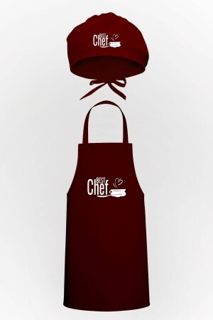 Best Chef Written Design Küchenschürze und Haube, Vorteilspaket TTP0173 - 3