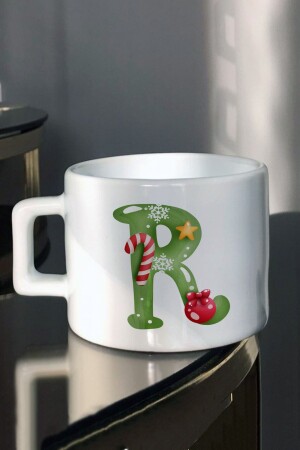 Bestes Jahr, Neujahr, Neujahr und Weihnachtsgeschenk, grüne Buchstaben, bedruckte Tee- und Kaffeetasse - 1