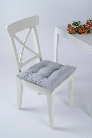 Beta Pofidik Gri Sandalye Minderi Bağcıklı 40x40cm - 1